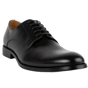 STEVE MADDEN Men Black Leather Shoes Slip On Ribbon Tie Flat Shoes size 11